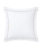 Yves Delorme square pillowcase with chain embroidery, 65cm x 65cm (British brand)