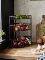 Charcoal Corner Storage Caddy Three-Tier Wire Caddy 42cm