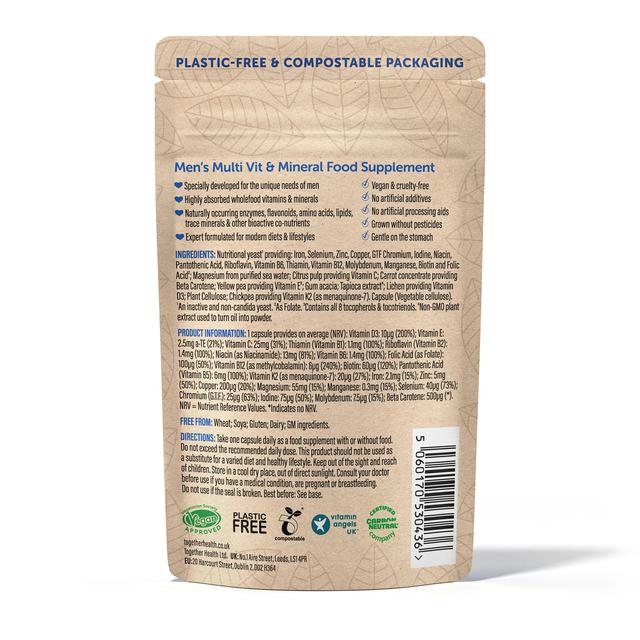 Together Men's Multivitamins & Minerals Supplement Vegetable Capsules 30 per pack GOODS M&S