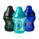 Tommee Tippee Closer to Nature Baby Bottles, Slow-Flow Breast-Like Teat with Anti-Colic Valve, 260ml, Pack of 3, Jungle Blues Baby Accessories & Cleaning Boots
