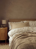 Natural Cotton Rich Plain Duvet Cover and Pillowcase Set