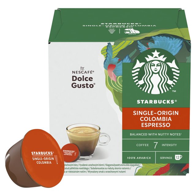 STARBUCKS Medium Colombia Coffee Pods by NESCAFE Dolce Gusto 12 per pack GOODS M&S