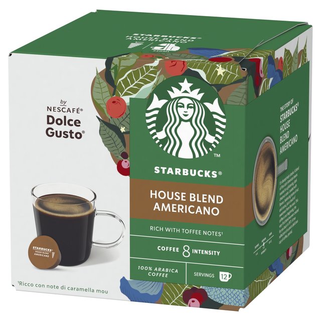 Starbucks Medium House Blend Coffee Pods Dolce Gusto 12 per pack GOODS M&S