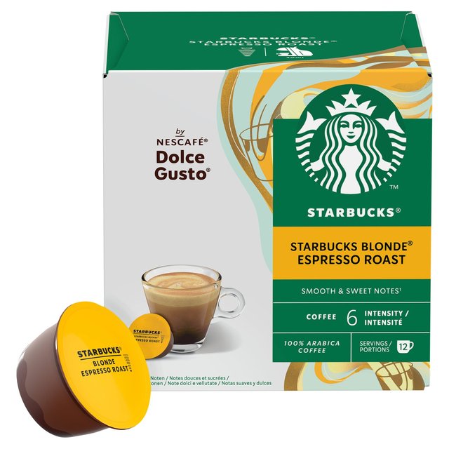 STARBUCKS Blonde Espresso Roast Coffee Pods by NESCAFE Dolce Gusto 12 per pack GOODS M&S
