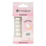 Invogue Classic White Square Nails 24 Pieces
