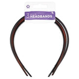 Superdrug Black and Brown Alice Bands 3 Pack