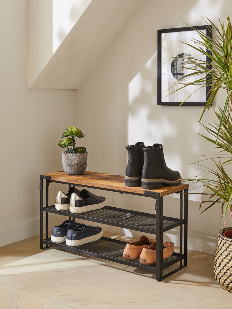 Dark Bronx 3 tier shoe storage console 70.5x26x38cm - British product