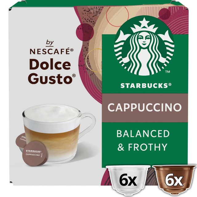 STARBUCKS Cappuccino Coffee Pods by NESCAFE Dolce Gusto 12 per pack GOODS M&S