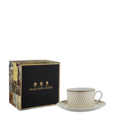 Halcyon Days Antler Trellis Teacup and Saucer - English Fine Bone China