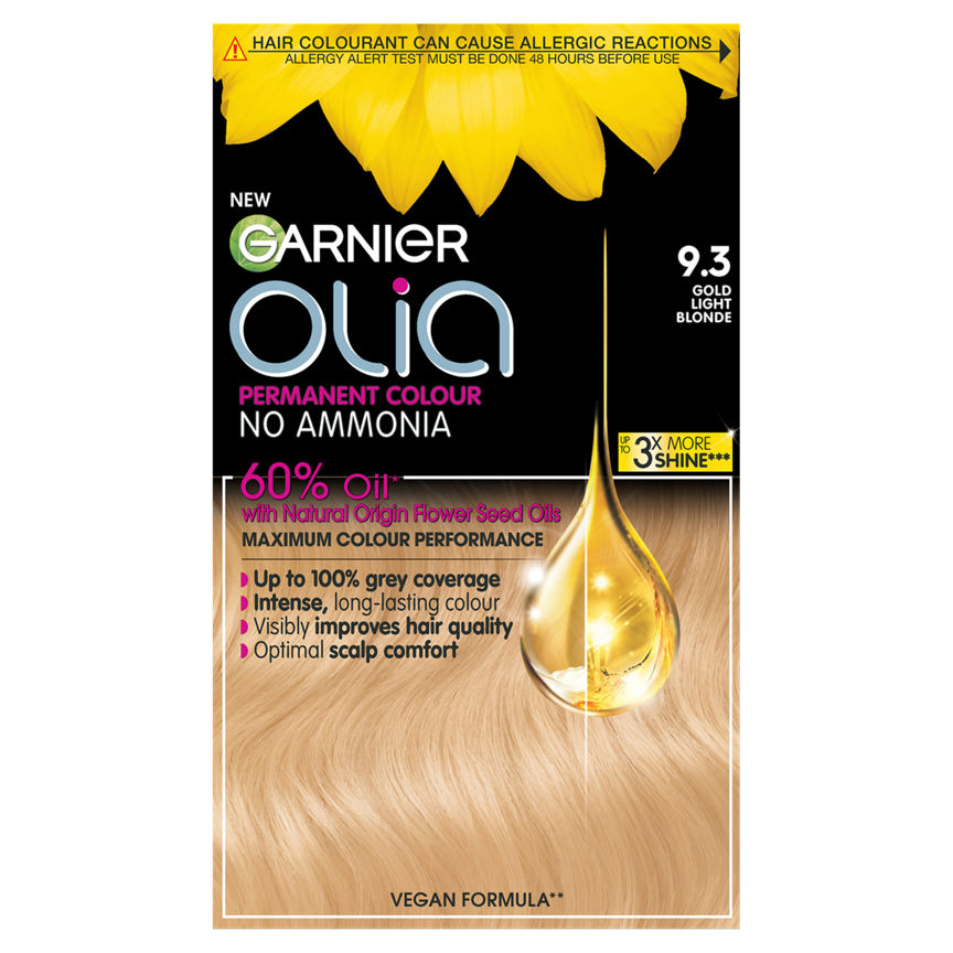 Garnier Olia 9.3 Golden Light Blonde Permanent Hair Dye - McGrocer