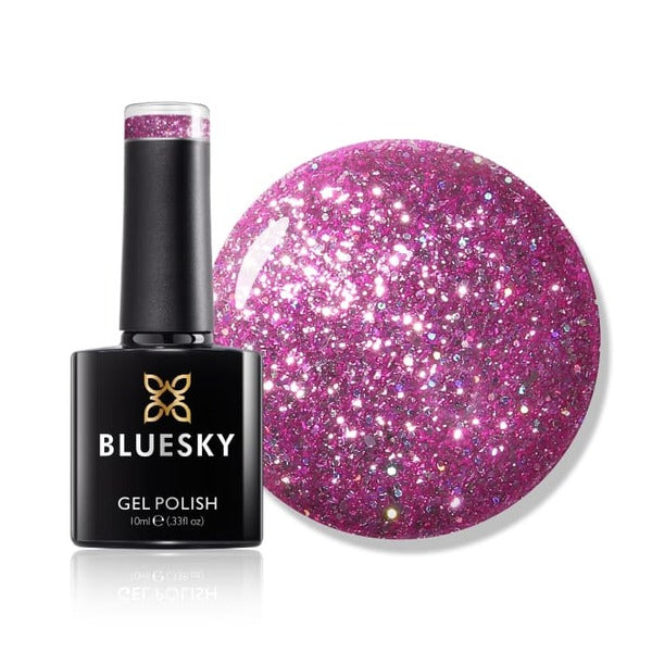 Bluesky gel polish pink sequins - British product