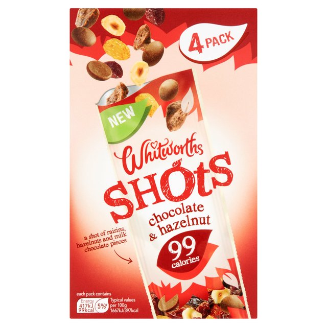 Whitworths Shots Snack Pack Chocolate & Hazelnut 4 per pack GOODS M&S