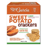 RW Garcia 3 Seed Sweet Potato Crackers 850g, imported from the UK