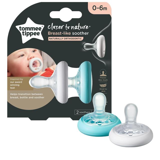 Tommee Tippee 0-6m Breastlike Soothers x2 2 per pack GOODS M&S