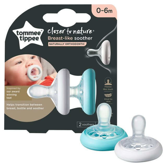 Tommee Tippee 0-6m Breastlike Soothers x2 2 per pack GOODS M&S