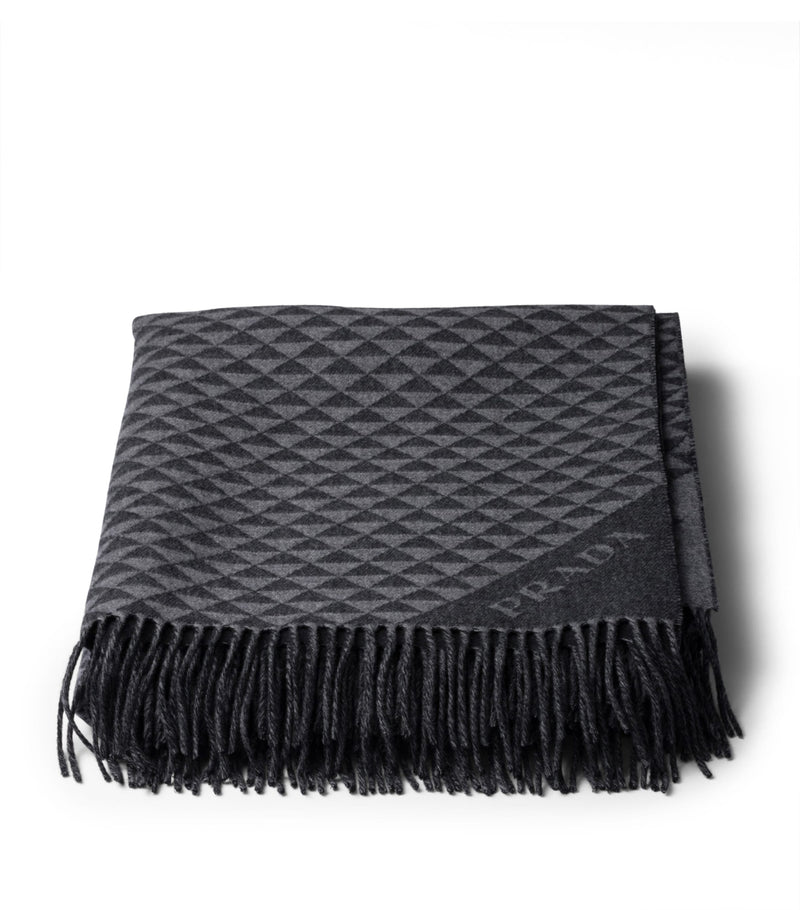 Prada Wool-Cashmere Symbole Throw, imported from the UK