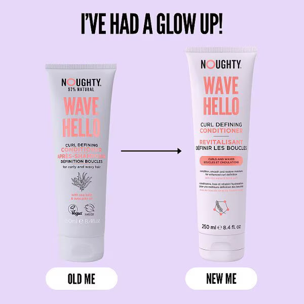 Noughty Wave Hello curl defining conditioner 250ml, imported from the UK