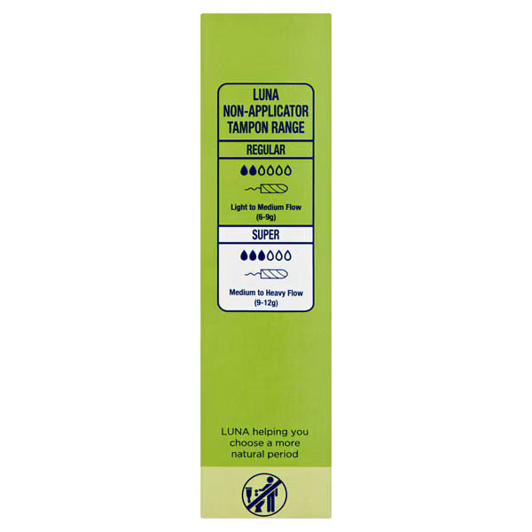 Superdrug Luna Super Non-Applicator Tampons 16 Pack (British brand)