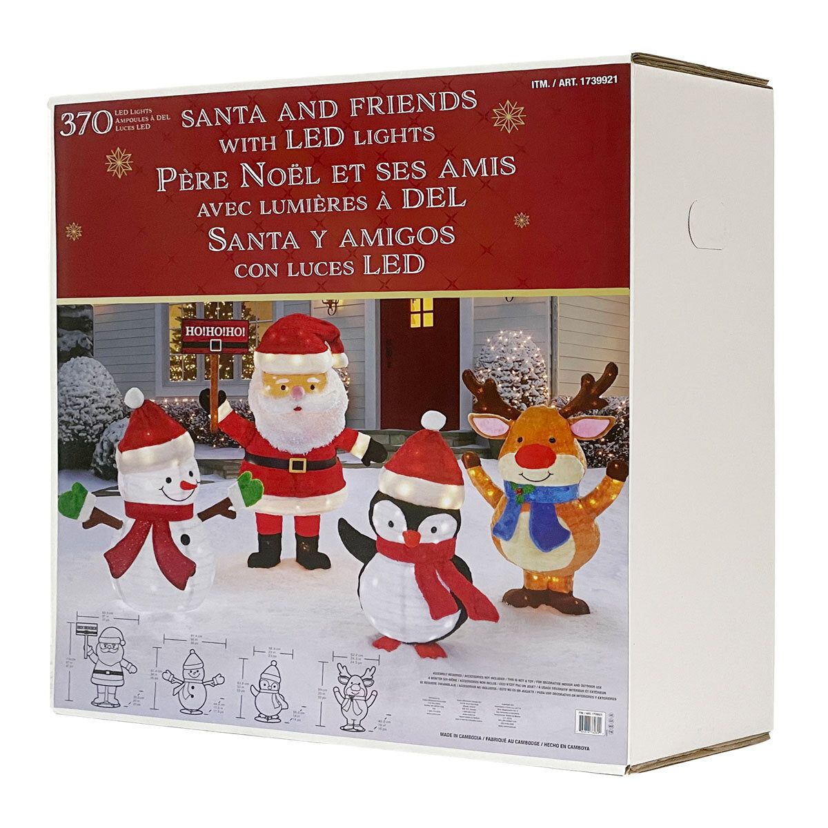 47 inch (1.1m) Santa and Friends with 370 Random Twinkling LED Lights - McGrocer
