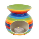 Something Different Rainbow Striped Ceramic Oil Burner