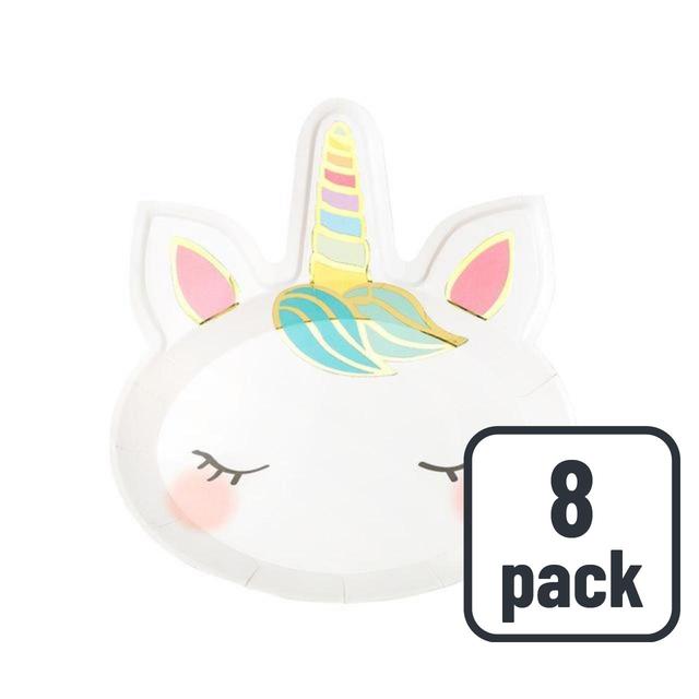 Talking Tables Unicorn Face Shaped Plates 8 per pack GOODS M&S