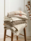 Mamas & Papas Seedling Cream 2-pack cotbed fitted sheets, imported from the UK