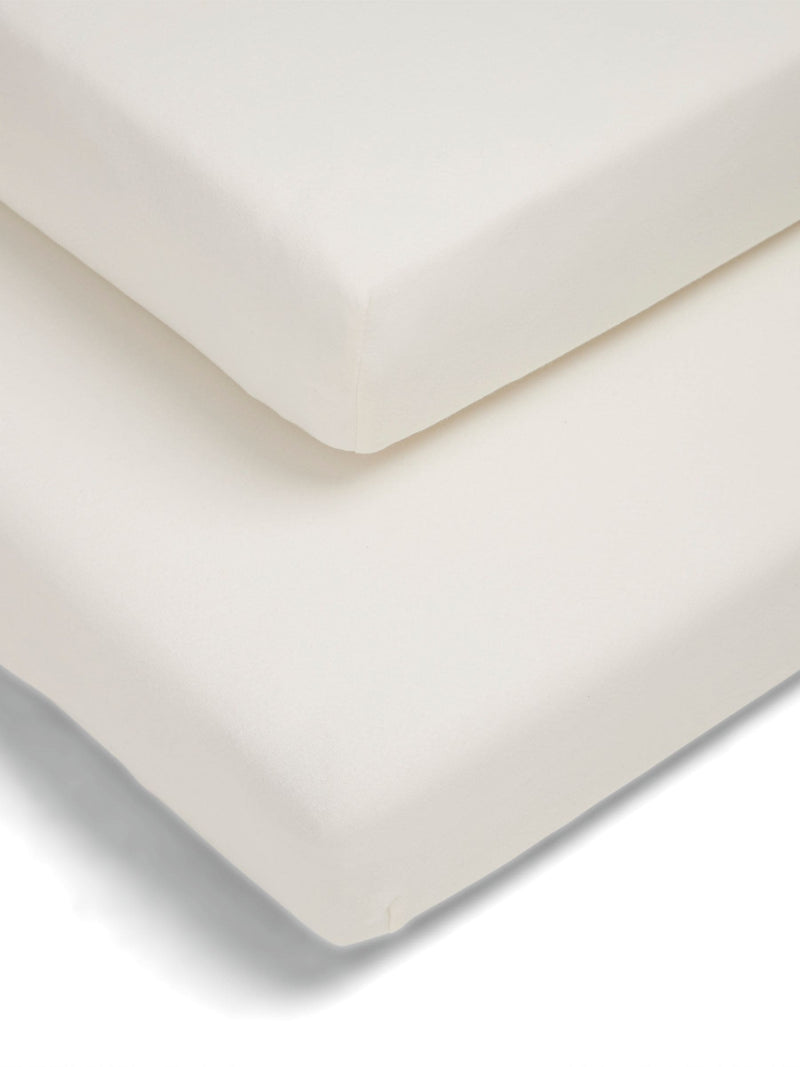 Mamas & Papas cream cotbed fitted sheets 2 pack, imported from the UK
