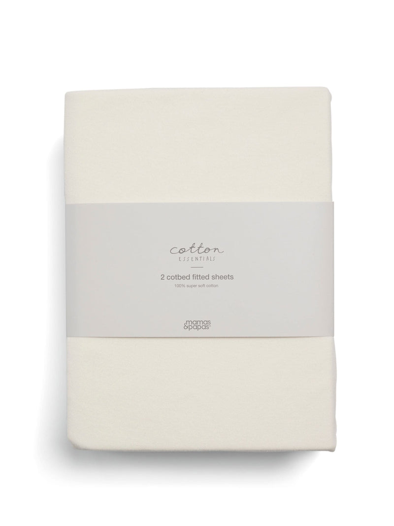 Mamas & Papas cream cotbed fitted sheets 2 pack, imported from the UK