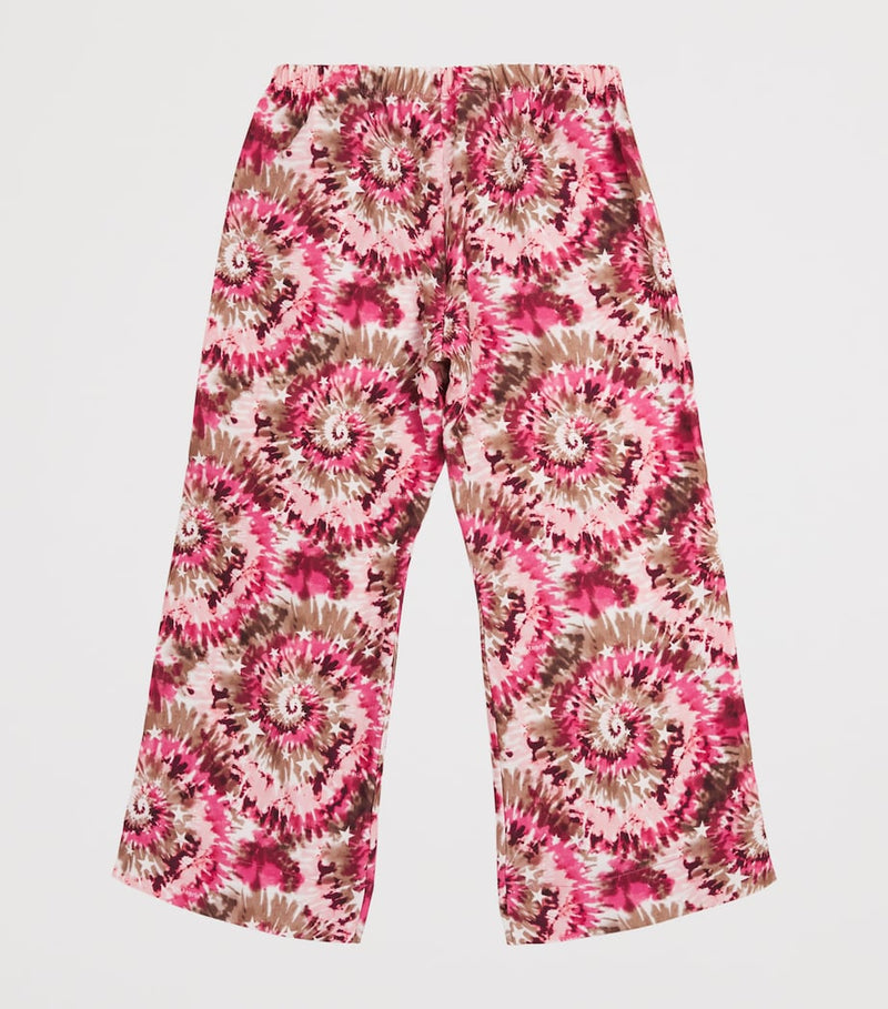 Palm Angels Kids spiral tie-dye trousers for ages 4-12+, imported from the UK