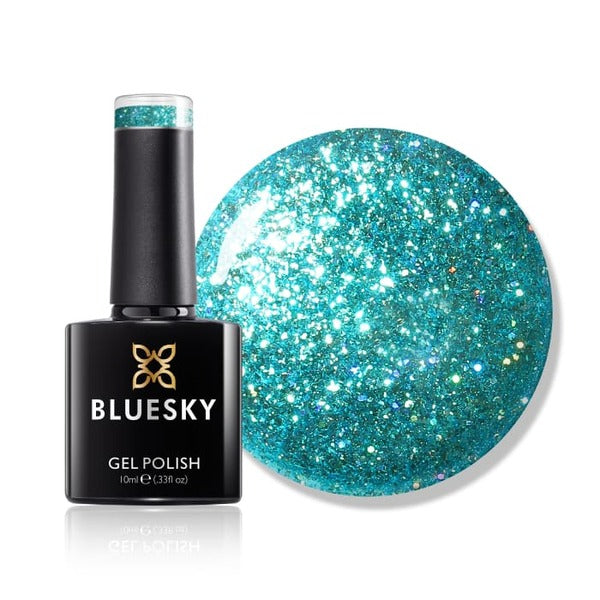Bluesky Dazzling Platinum Gel Blue polish - British product