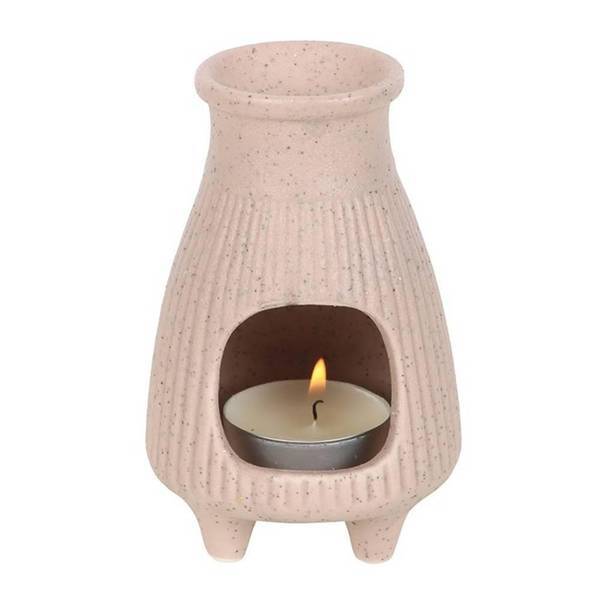 Something Different Greige Ribbed Incense Holder 11cm (British brand)