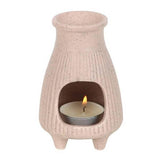 Something Different Greige Ribbed Incense Holder 11cm (British brand)