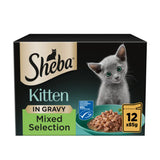 Sheba Mixed Selection Kitten Wet Cat Food in Gravy 12 x 85g Pouch