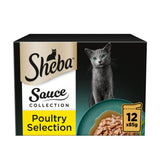 Sheba Sauce Collection Adult Wet Cat Food Pouch Poultry Selection 12 x 85g