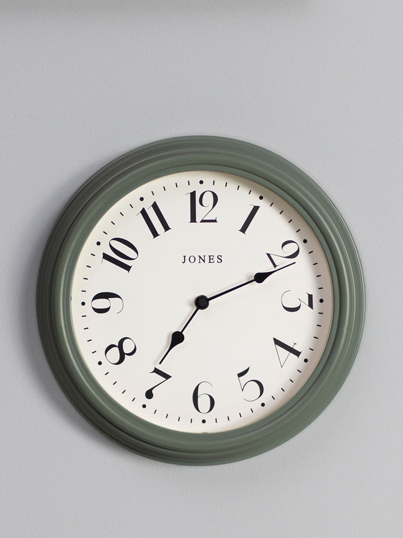 Jones Clocks Green Venetian Moss Green Wall Clock