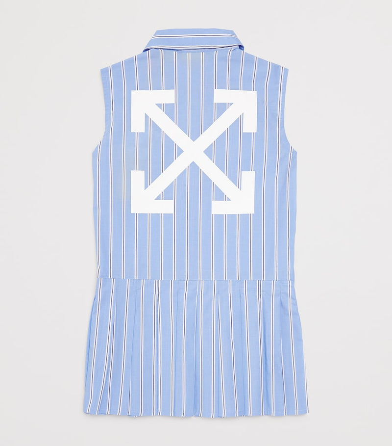 Off-White Kids cotton stripe arrows dress 4-12+ years, imported from the UK