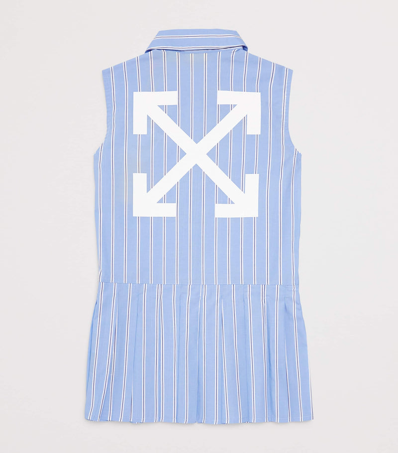 Off-White Kids cotton stripe arrows dress 4-12+ years, imported from the UK
