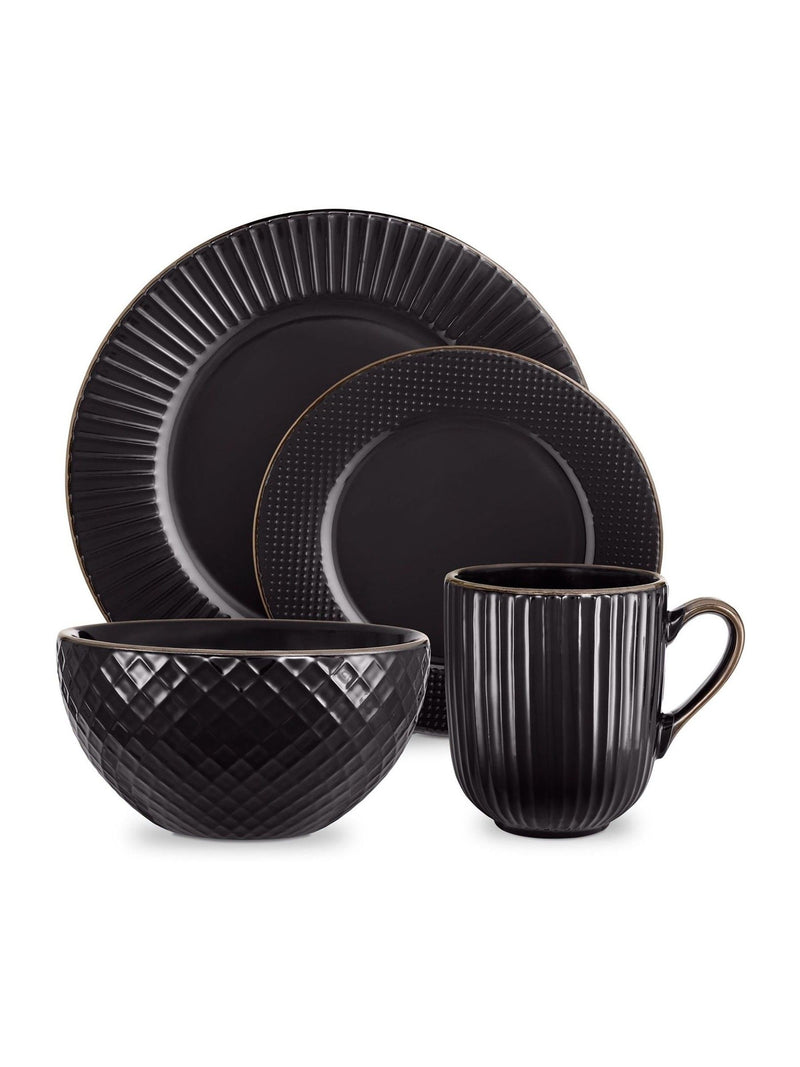 Tower 16 piece black dinnerware set (British brand)