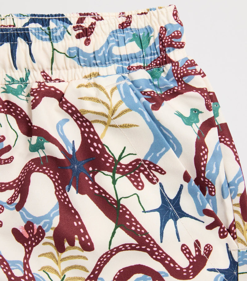 OAS Vireo print swim shorts for kids 4-12 years, imported from the UK
