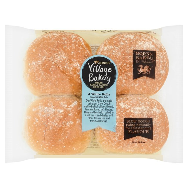 Village Bakery White Rolls 4 per pack GOODS M&S