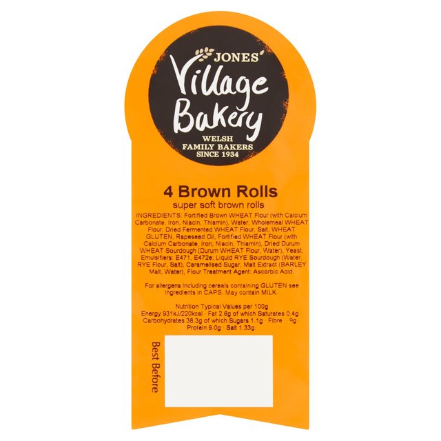 Village Bakery Brown Rolls 4 per pack GOODS M&S