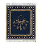 Etro Wool Fringed Herald Keys Throw (180cm x 140cm)