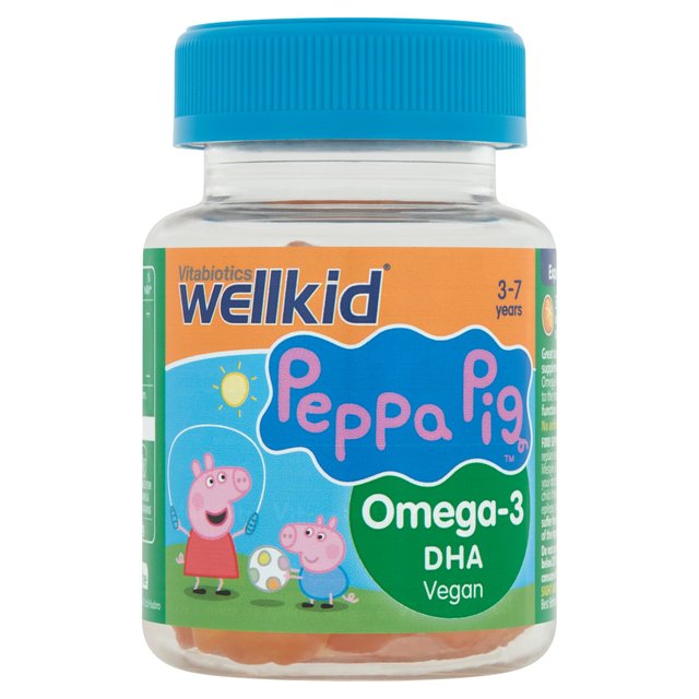 Vitabiotics WellKid Orange Vegan Peppa Pig Omega-3 DHA Jellies 3-7yrs 30 per pack GOODS M&S
