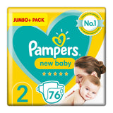 Pampers New Baby Nappies Size 2 Jumbo+ 76 Pack