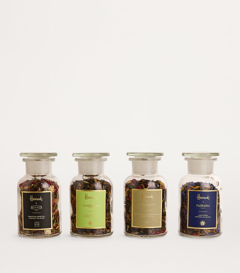Harrods Master Blends Tea Collection with fragrance-inspired blends in assorted sizes, UK version