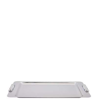 ZODIAC Large Cylinder Chrome Bathroom Tray