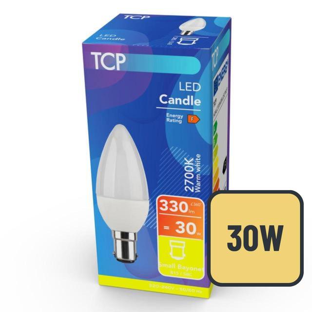 TCP Candle Small Bayonet 30W Light Bulb GOODS M&S