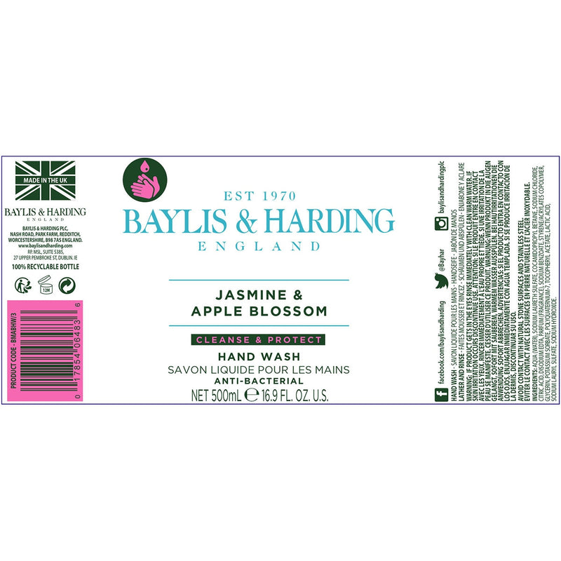 Baylis & Harding hand wash Jasmine Apple Blossom 4x500ml British product