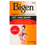 Bigen Permanent Powder Hair Dye 57 Dark Brown 6g