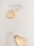 Gold tone petal drop earrings 3.5cm length, UK version